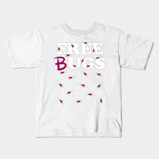 Free Bugs Not Hugs Cockroach Funny Halloween Kids T-Shirt